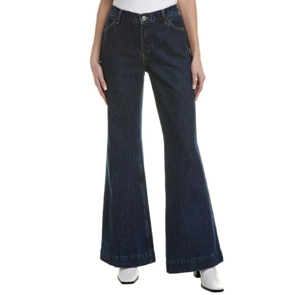 Re/Done NWT Heritage Rinse 70s Low Rise Bell Bottom 100% Organic Cotton Jeans